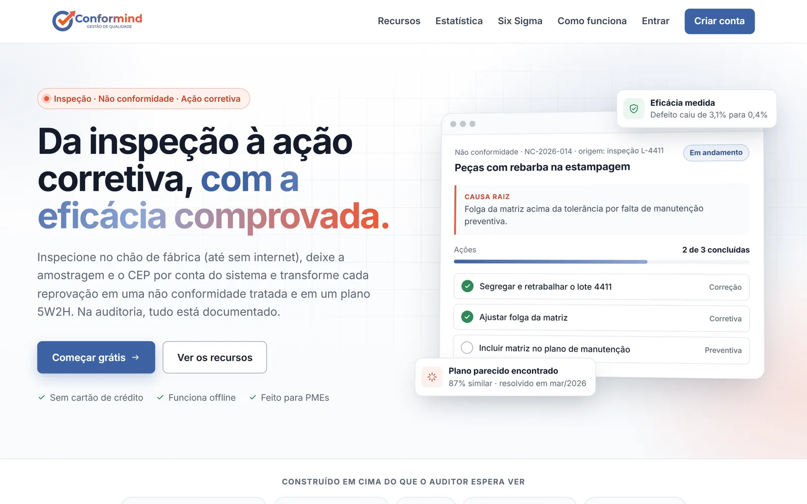 Captura de tela do Conformind